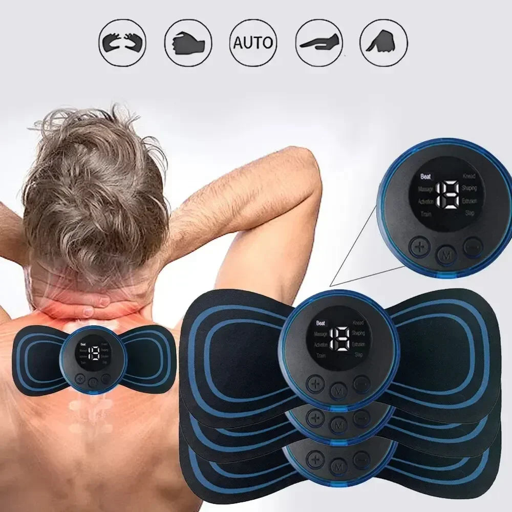 Neck Rechargeable Massage, Electric Neck Massager with Cervical Vertebra Massage Patch for Muscle Pain
