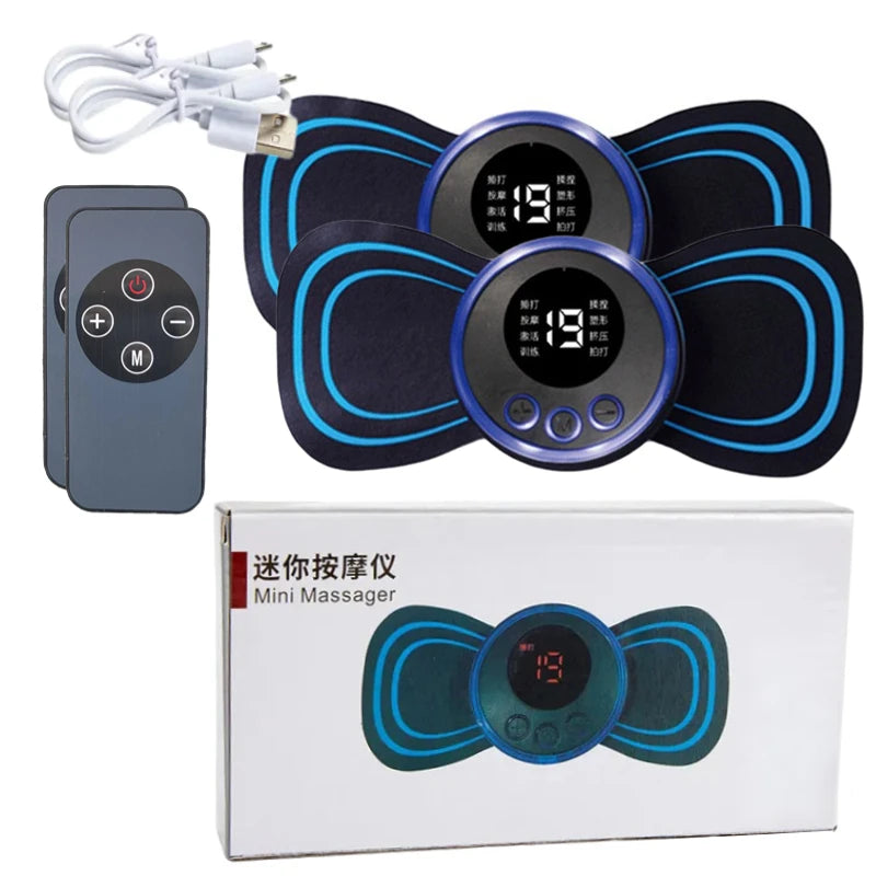 Neck Rechargeable Massage, Electric Neck Massager with Cervical Vertebra Massage Patch for Muscle Pain