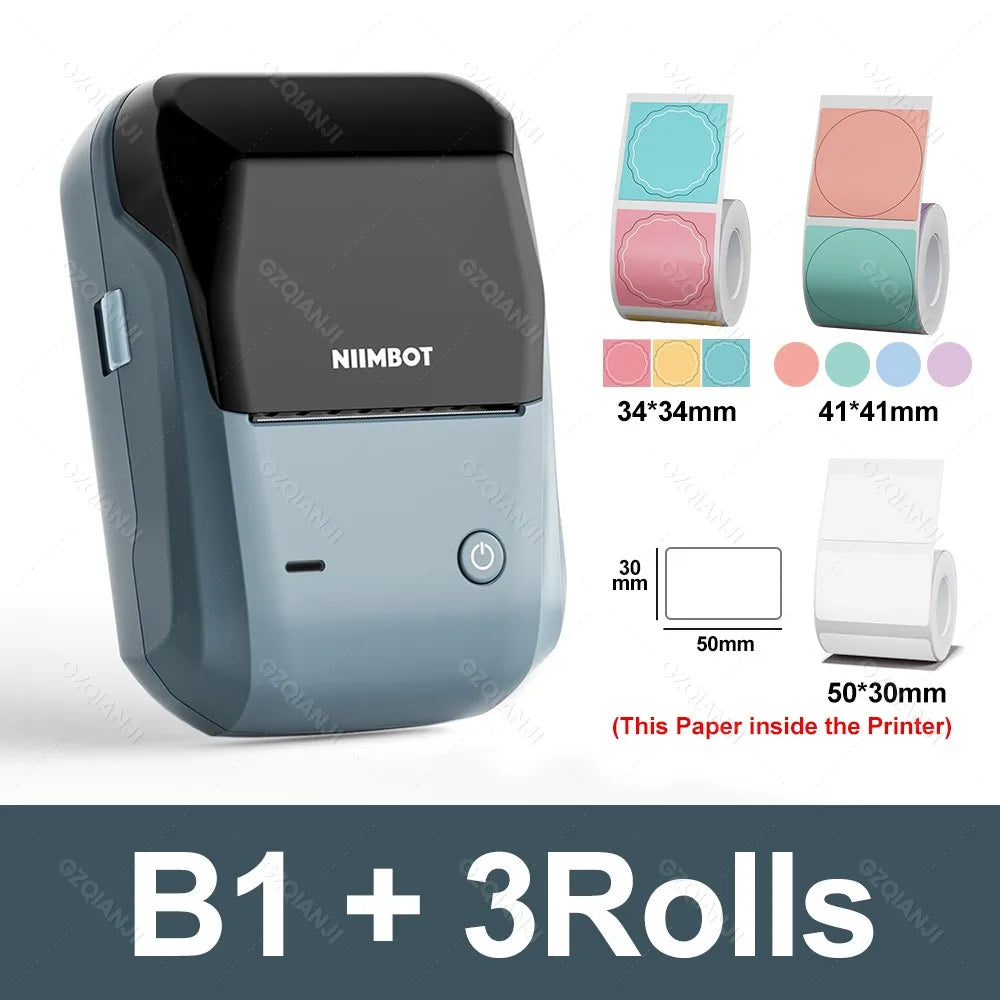 Mini Label Thermal Printer- Portable Self-Adhesive With Bluetooth