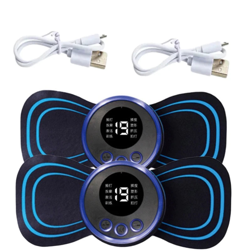 Neck Rechargeable Massage, Electric Neck Massager with Cervical Vertebra Massage Patch for Muscle Pain