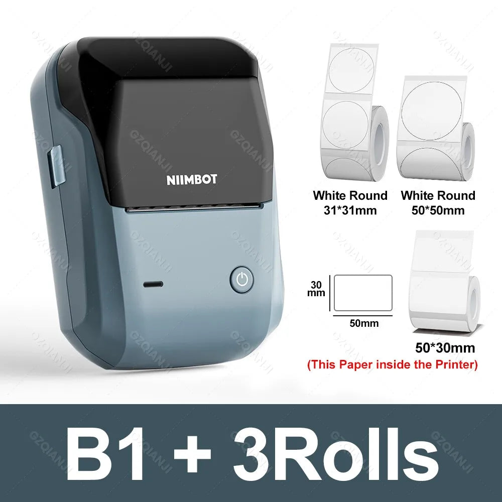 Mini Label Thermal Printer- Portable Self-Adhesive With Bluetooth