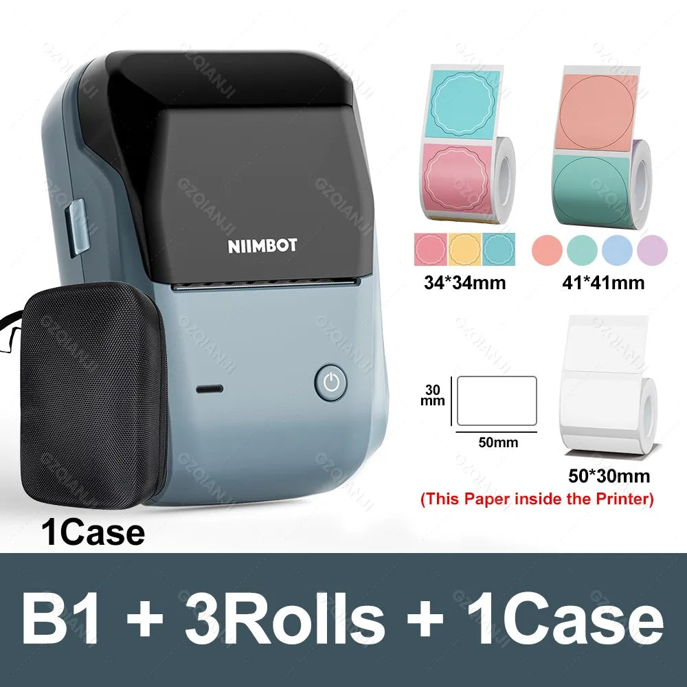 Mini Label Thermal Printer- Portable Self-Adhesive With Bluetooth
