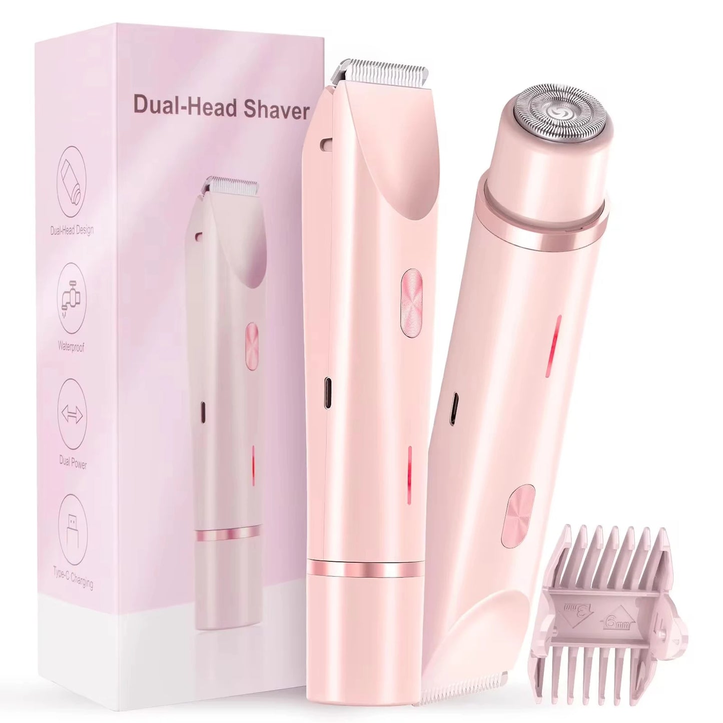 Waterproof Rechargeable Electrical Shaver- Mini Women Bikini Trimmer for Body Hair Remover
