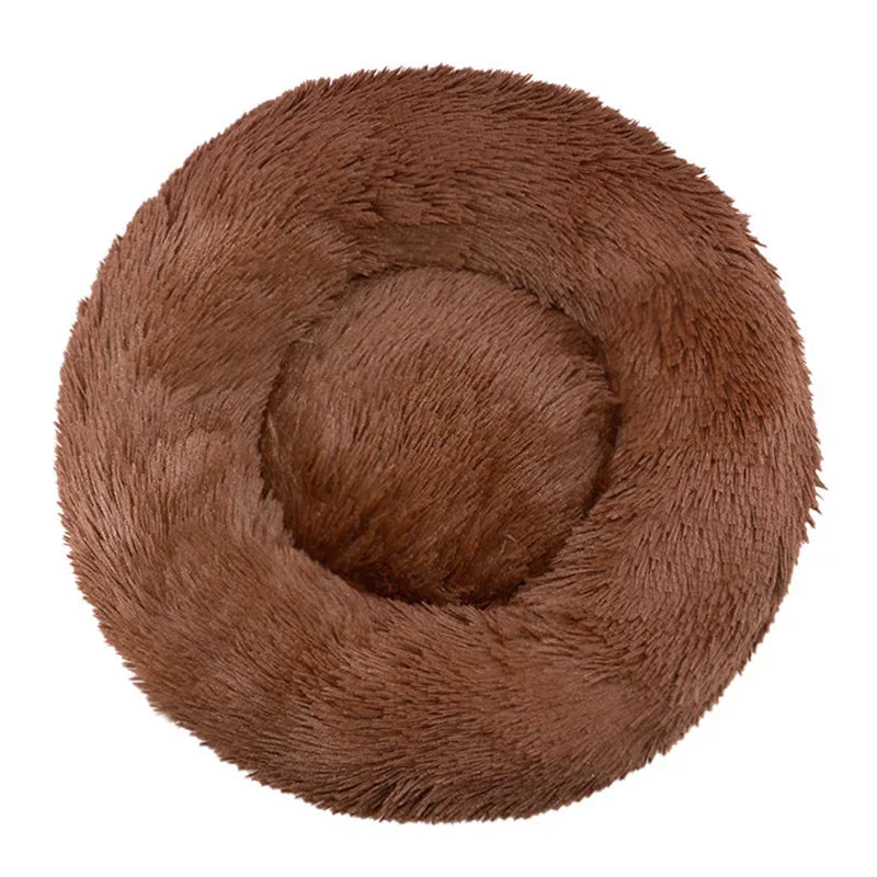 Cozy Plush Round Pet Bed for Large Dogs & Cats - Warm & Soft Winter Sleeping House (40-90Cm)