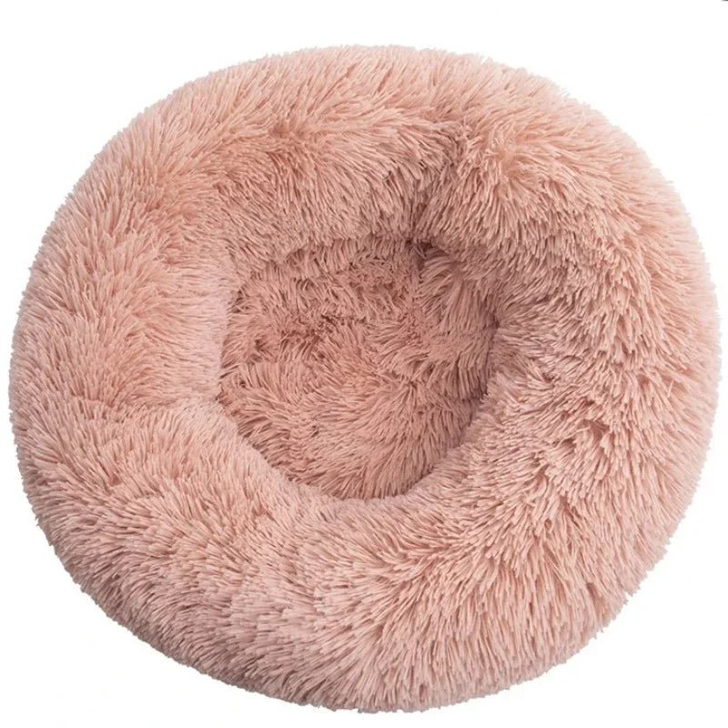 Cozy Plush Round Pet Bed for Large Dogs & Cats - Warm & Soft Winter Sleeping House (40-90Cm)