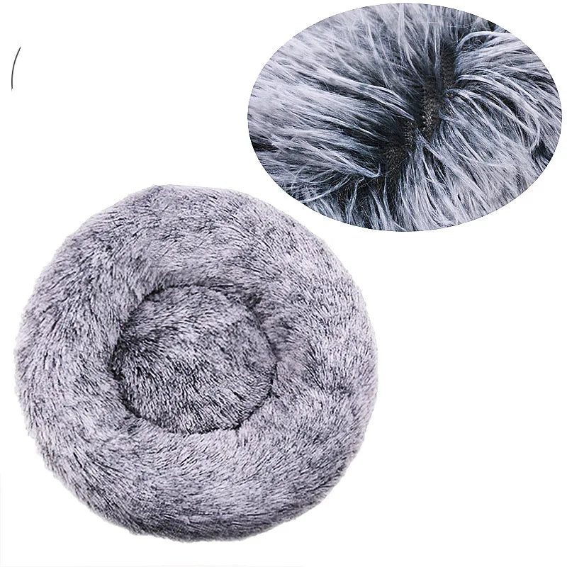 Cozy Plush Round Pet Bed for Large Dogs & Cats - Warm & Soft Winter Sleeping House (40-90Cm)