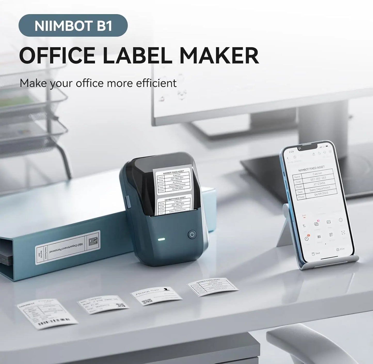Mini Label Thermal Printer- Portable Self-Adhesive With Bluetooth