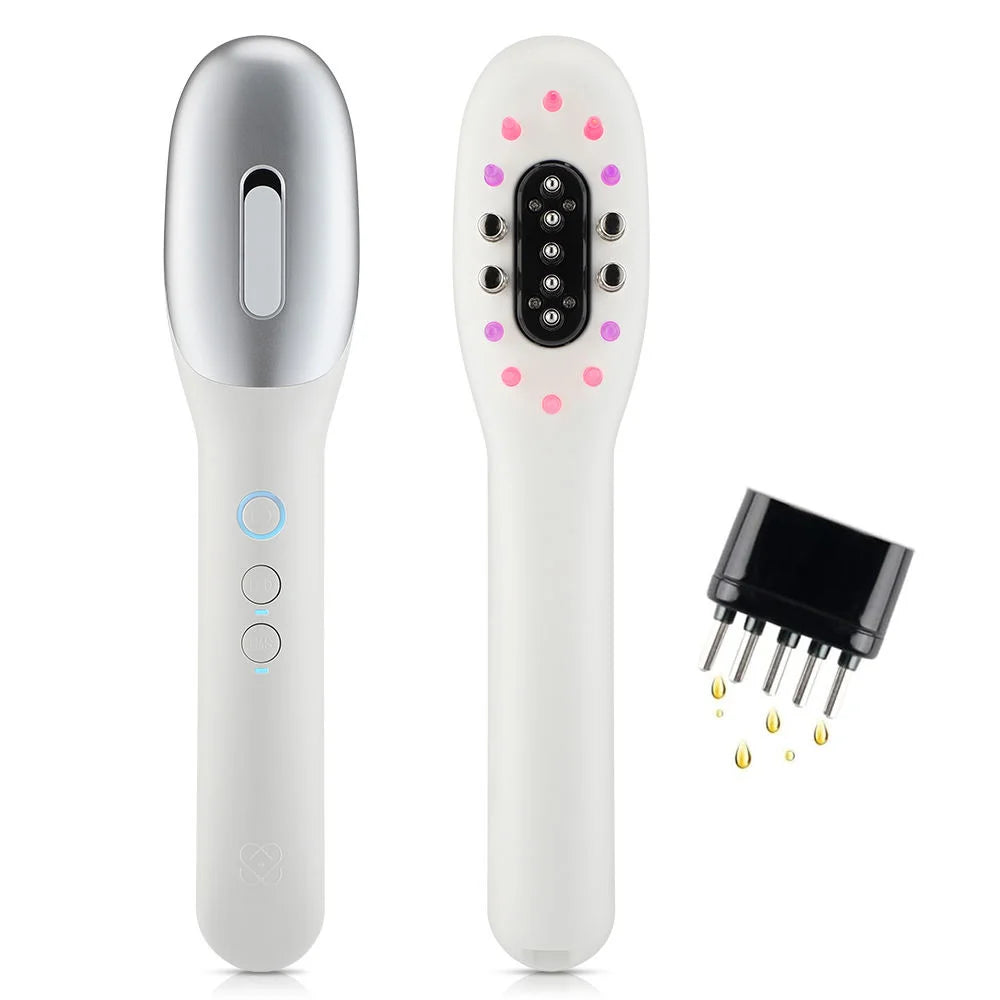 Hair Grooming Comb with (LED Light Head Massager & Hair Oil Applicator)