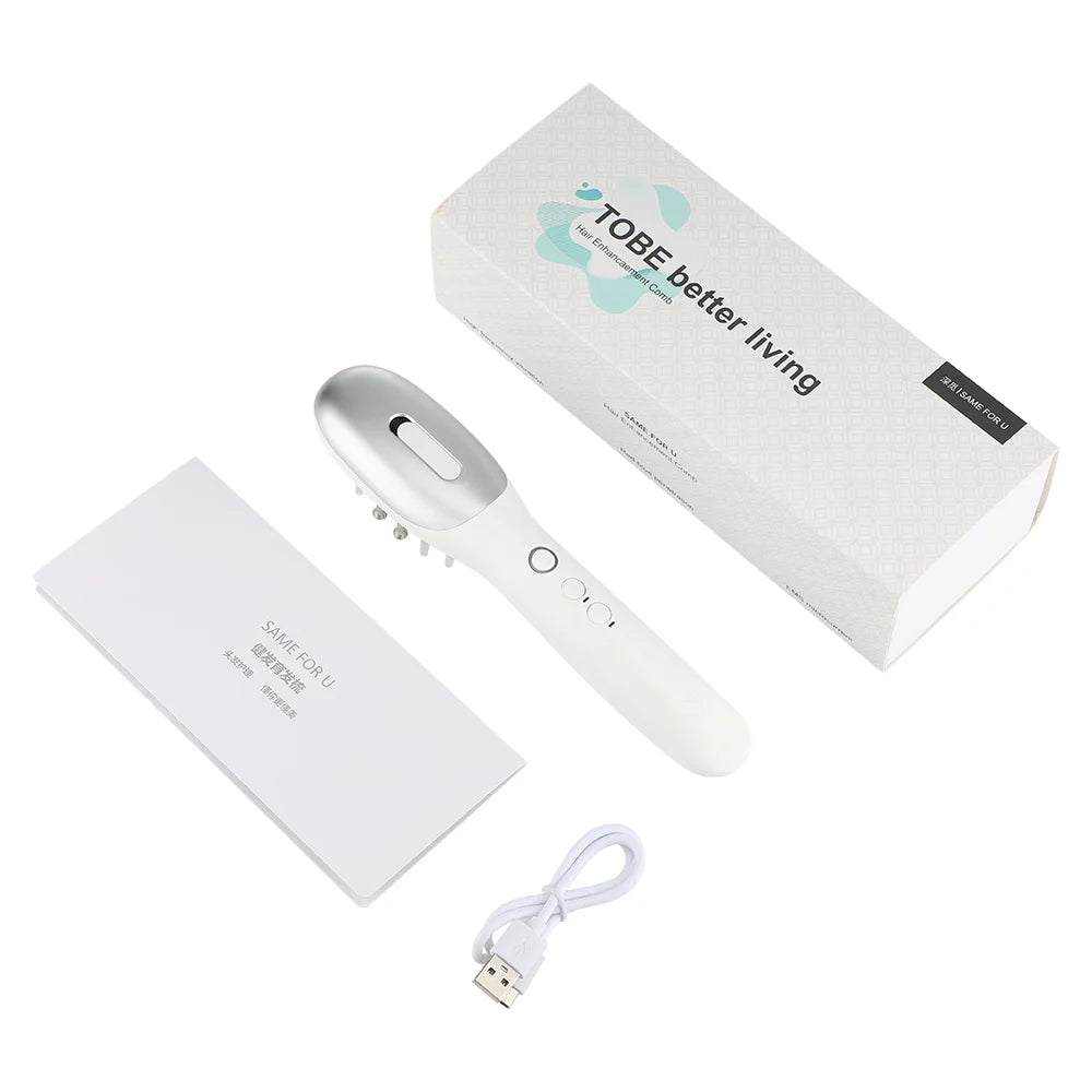 Hair Grooming Comb with (LED Light Head Massager & Hair Oil Applicator)