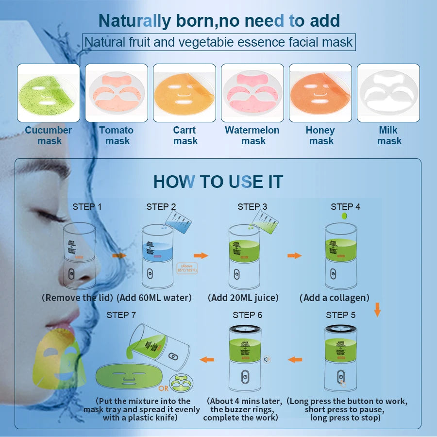 Face Mask Maker Machine For Facial Treatment - DIY Automatic Fruit Natural Vegetable Collagen