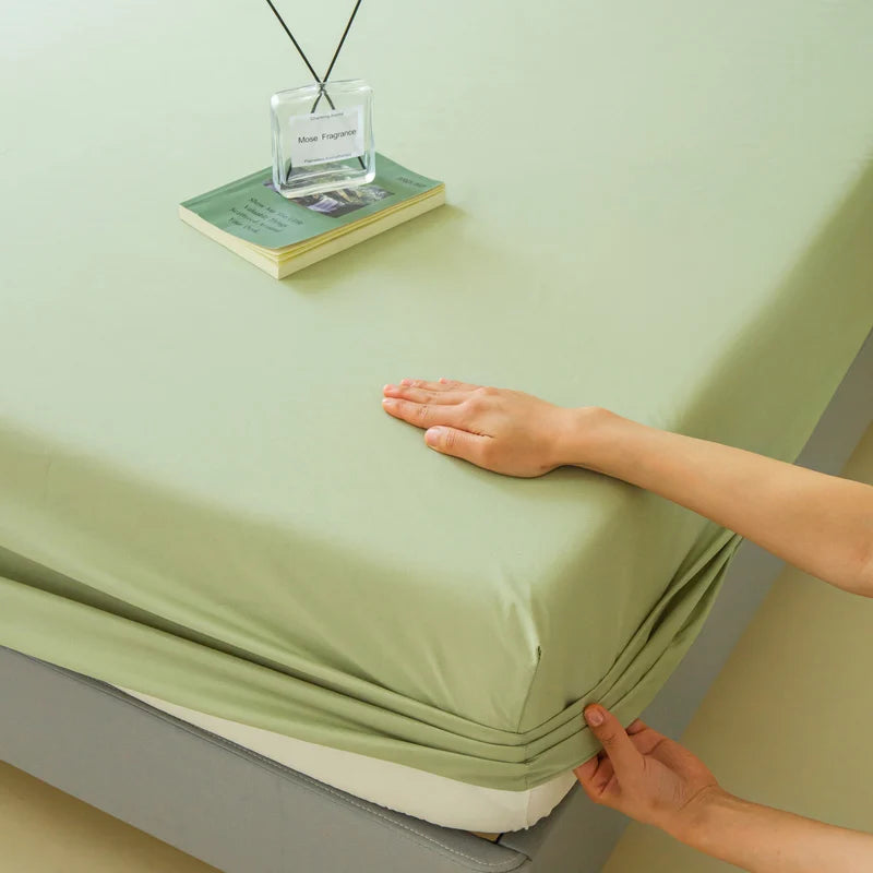 Waterproof Fitted Bed Sheet with 360 Elastic Band Mattress Protector Cover Bedspreads for Single Double King Queen Size Bedsheet