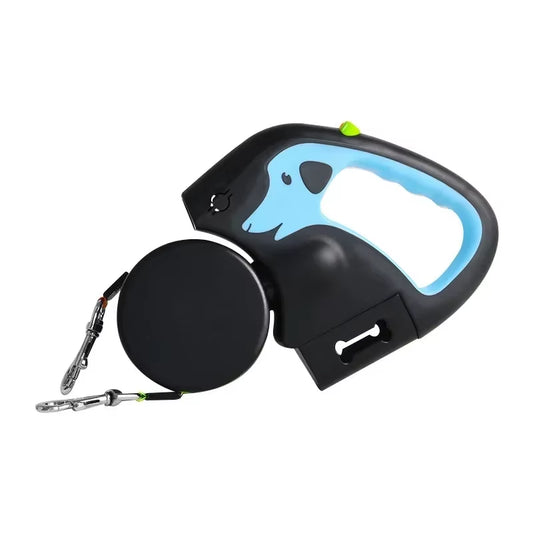 Portable Rotating Pet Leash for 2 Dogs, Double End Leash, Light Retractable Roulette, Walking Supplies
