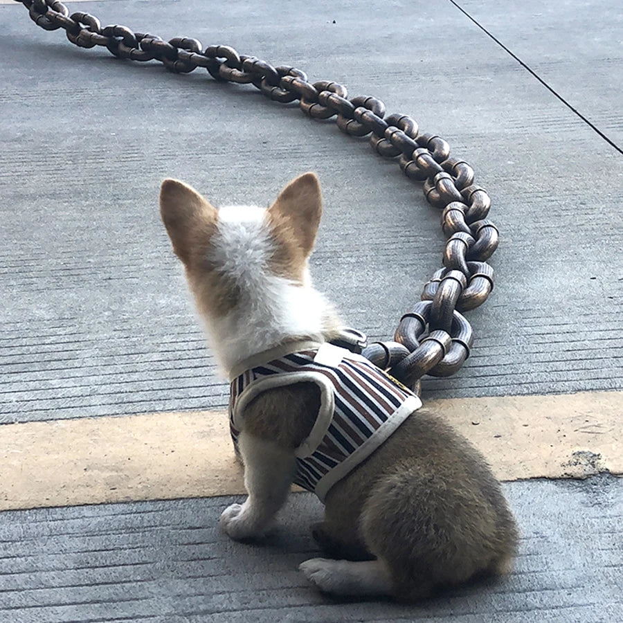Simulated Iron Chain with Dog Chain Traction Rope (Funny Outdoor Plastic Thick Chain)