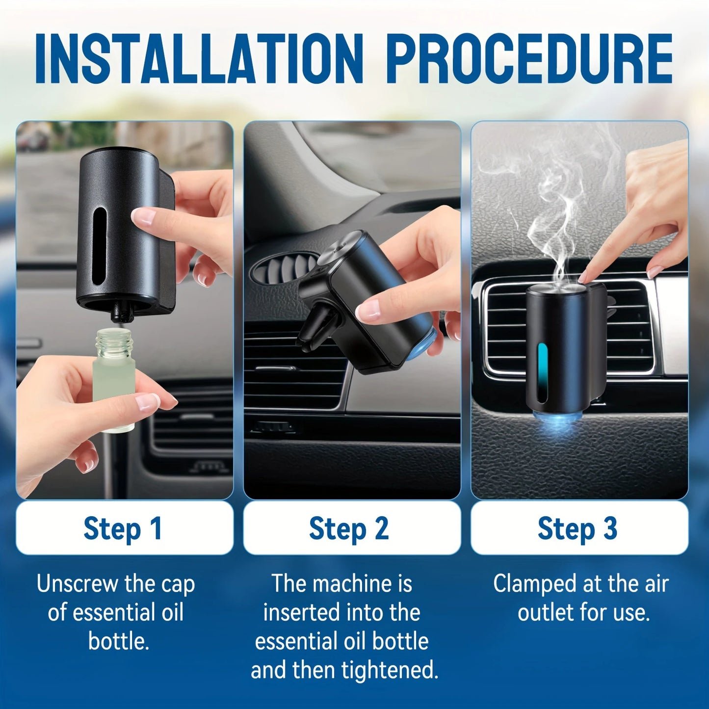 Car Air Freshener with Electrical Auto Aroma Diffuser [Essential Oil Mist Humidifier For Fragrance Aromatherapy]