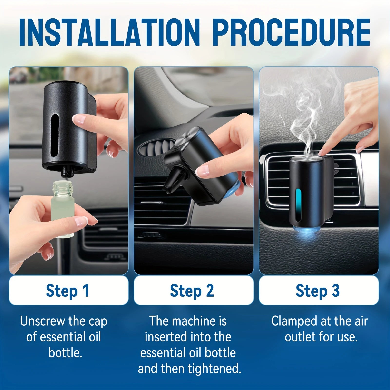Car Air Freshener with Electrical Auto Aroma Diffuser [Essential Oil Mist Humidifier For Fragrance Aromatherapy]