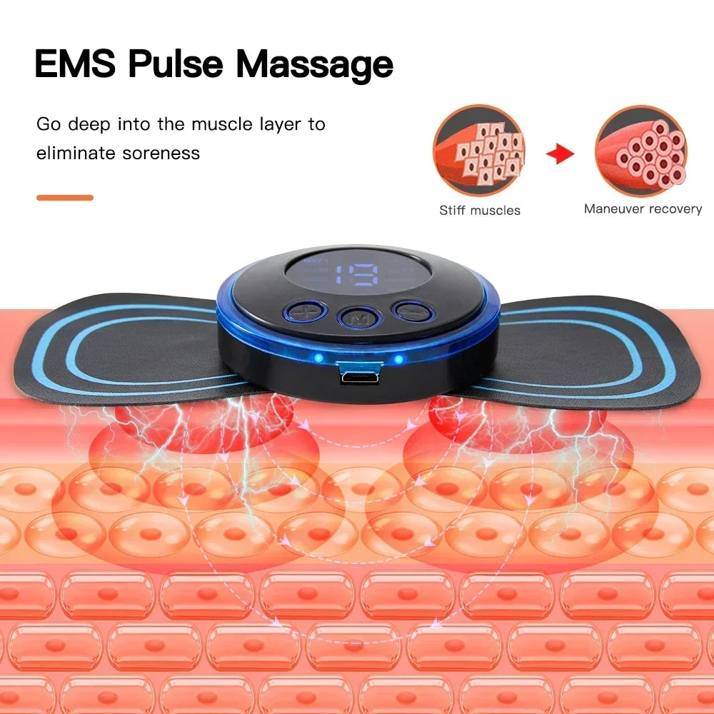 Neck Rechargeable Massage, Electric Neck Massager with Cervical Vertebra Massage Patch for Muscle Pain