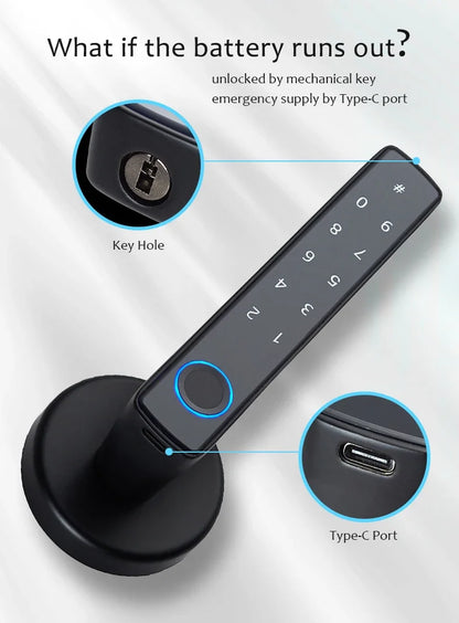  Smart Fingerprint Door Lock Knob 