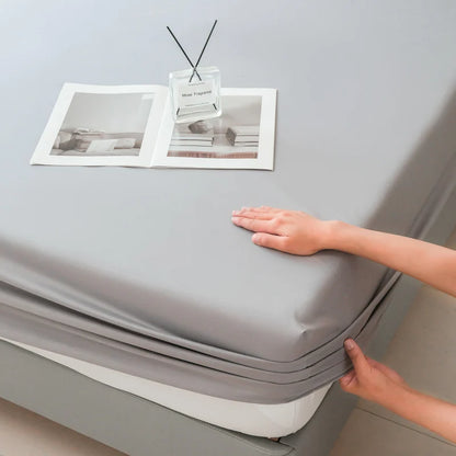 Waterproof Fitted Bed Sheet with 360 Elastic Band Mattress Protector Cover Bedspreads for Single Double King Queen Size Bedsheet