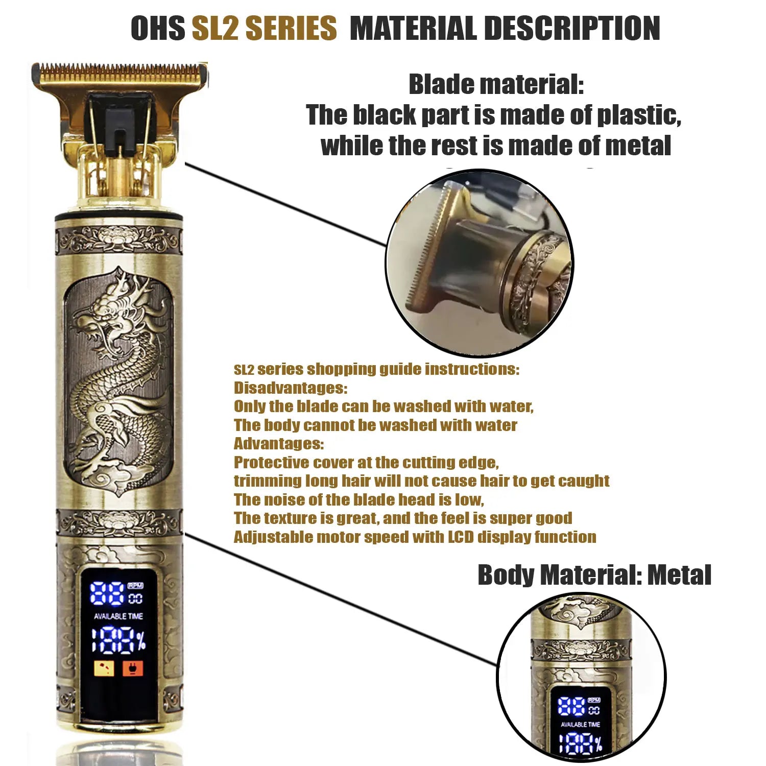 OHS Cordless Electric Hair Shaver (Trimmer) for Men 