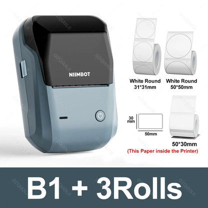  Mini Label Thermal Printer- Portable Self-Adhesive With Bluetooth 