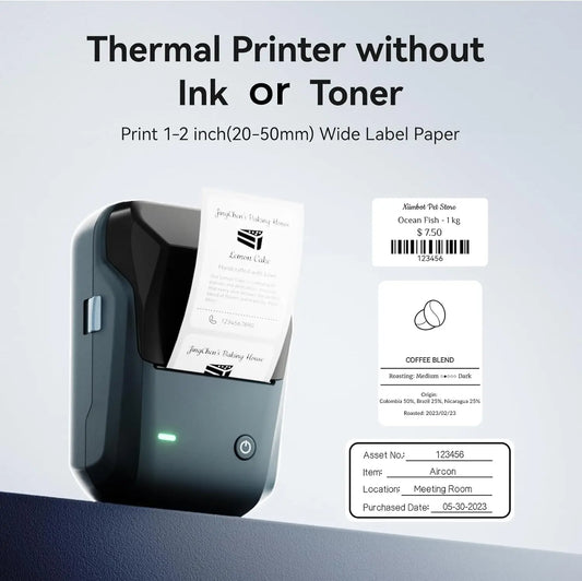  Mini Label Thermal Printer- Portable Self-Adhesive With Bluetooth 