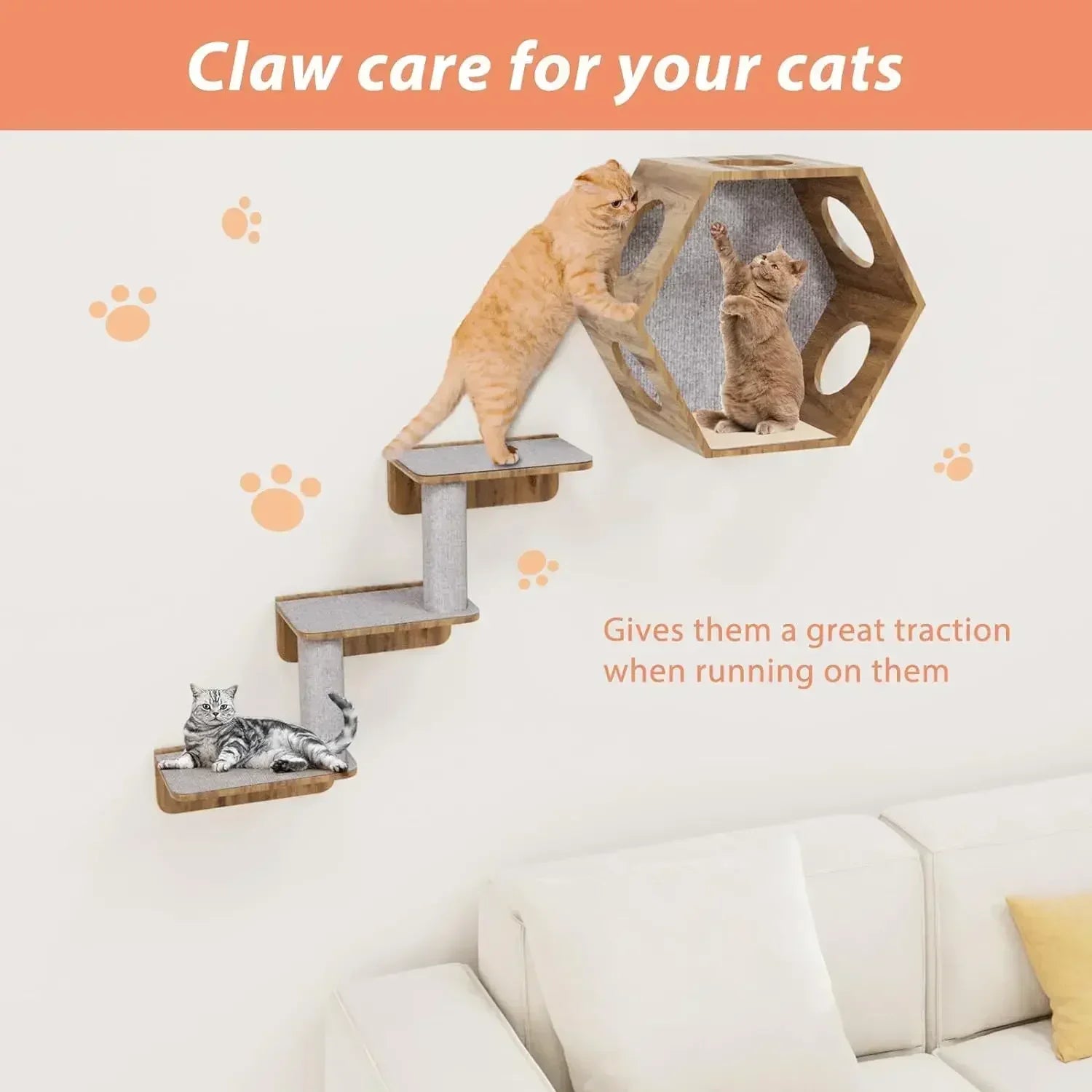 Cat Scratcher Sofa Protector with Trimmable Self-Adhesive Carpet Corner Wall