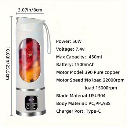 Electrical Juicing Cup with Portable Wireless Fruit Blender 