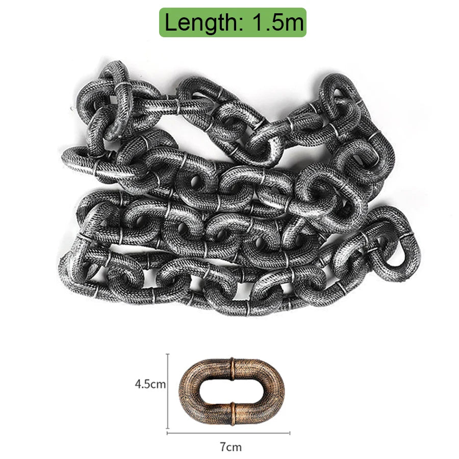 Simulated Iron Chain with Dog Chain Traction Rope (Funny Outdoor Plastic Thick Chain)