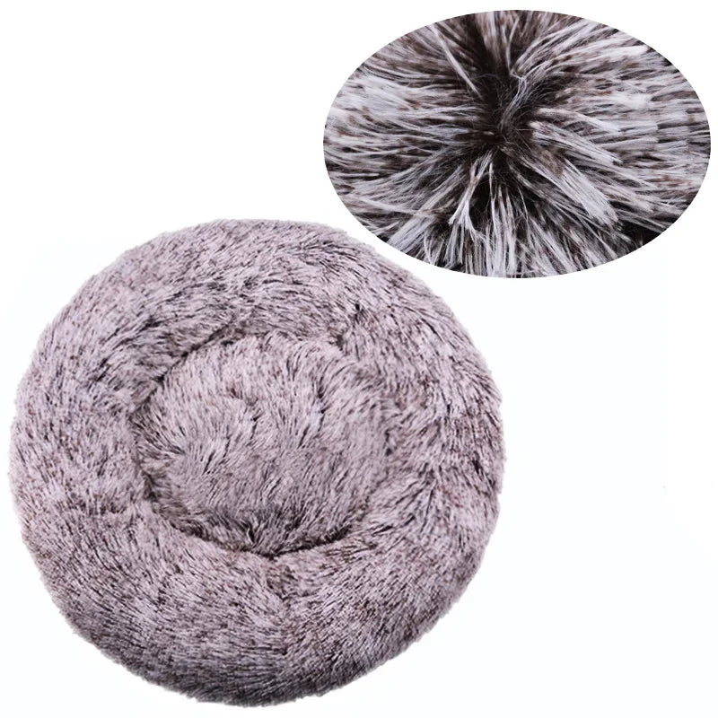Cozy Plush Round Pet Bed for Large Dogs & Cats - Warm & Soft Winter Sleeping House (40-90Cm)
