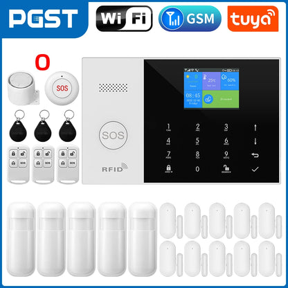 Residential Tuya Smart Gsm Wifi Alarm System for Home Wireless Security Alarm House Smart Life App Control Work with Alexa