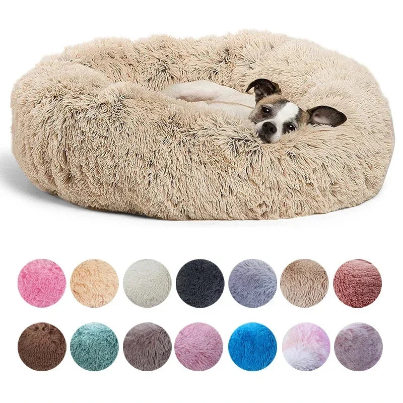 Cozy Plush Round Pet Bed for Large Dogs & Cats - Warm & Soft Winter Sleeping House (40-90Cm)