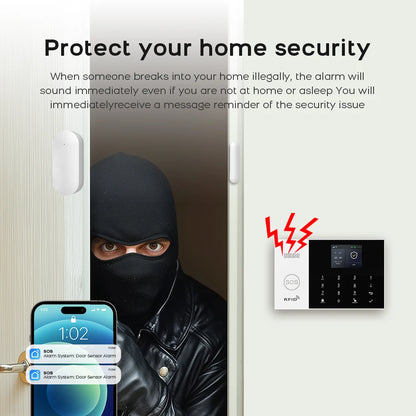 Residential Tuya Smart Gsm Wifi Alarm System for Home Wireless Security Alarm House Smart Life App Control Work with Alexa