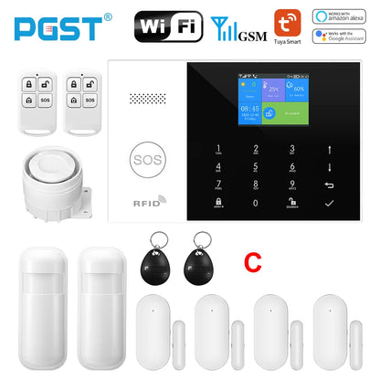 Residential Tuya Smart Gsm Wifi Alarm System for Home Wireless Security Alarm House Smart Life App Control Work with Alexa