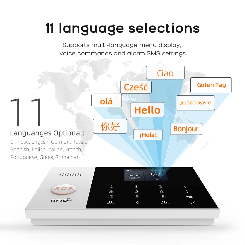 Residential Tuya Smart Gsm Wifi Alarm System for Home Wireless Security Alarm House Smart Life App Control Work with Alexa