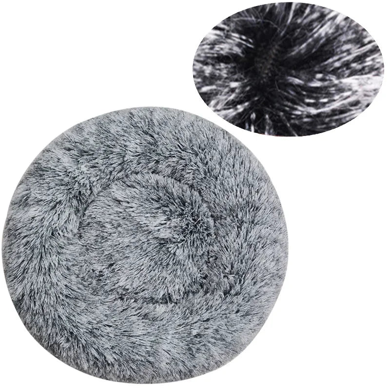 Cozy Plush Round Pet Bed for Large Dogs & Cats - Warm & Soft Winter Sleeping House (40-90Cm)