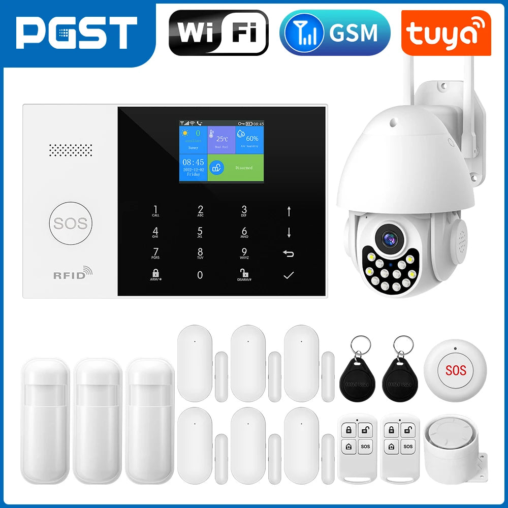 Residential Tuya Smart Gsm Wifi Alarm System for Home Wireless Security Alarm House Smart Life App Control Work with Alexa