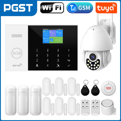 Residential Tuya Smart Gsm Wifi Alarm System for Home Wireless Security Alarm House Smart Life App Control Work with Alexa