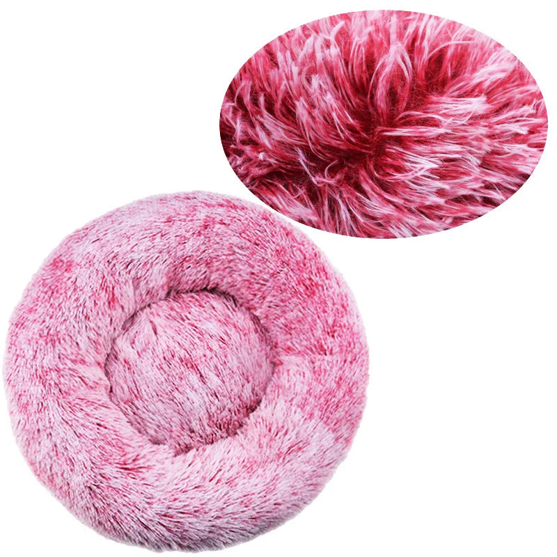 Cozy Plush Round Pet Bed for Large Dogs & Cats - Warm & Soft Winter Sleeping House (40-90Cm)