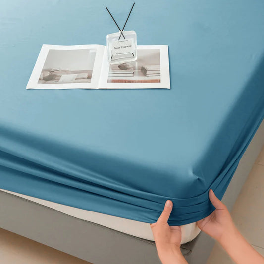 Waterproof Fitted Bed Sheet with 360 Elastic Band Mattress Protector Cover Bedspreads for Single Double King Queen Size Bedsheet