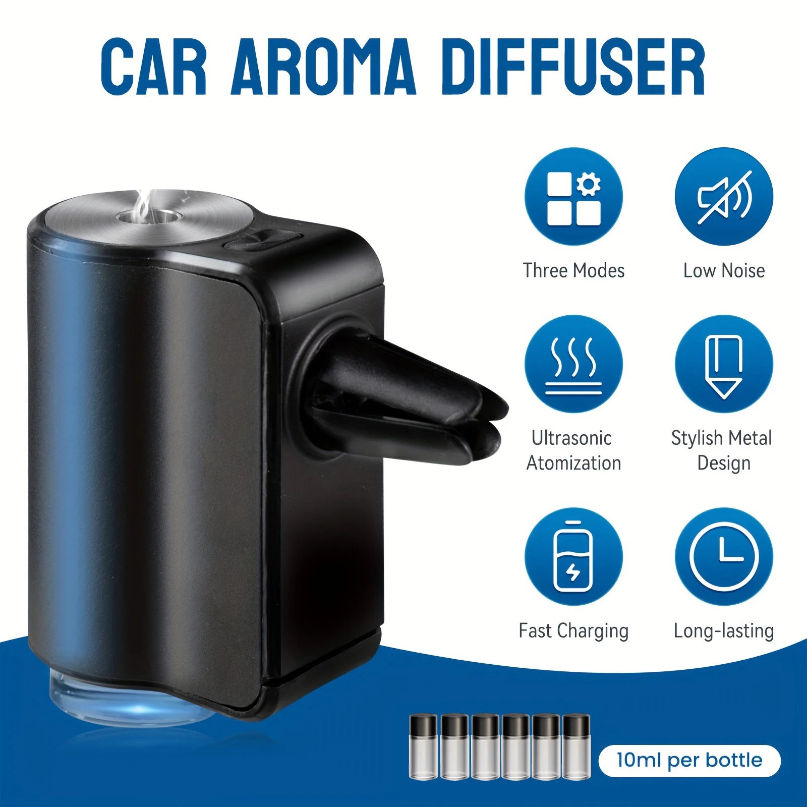 Car Air Freshener with Electrical Auto Aroma Diffuser [Essential Oil Mist Humidifier For Fragrance Aromatherapy]