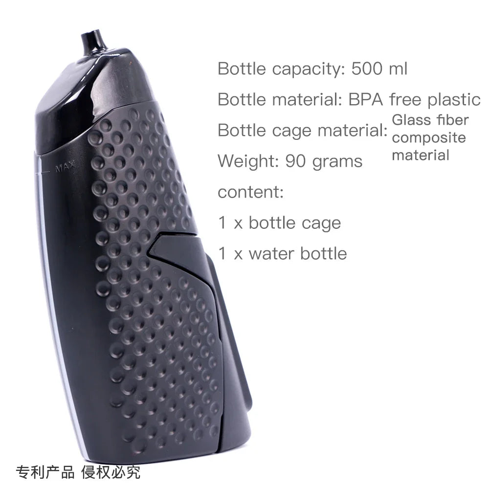 Aero PBA-Free Cycling Water Bottle with Magnetic Mount & Attached Cage – Ideal for Road, MTB, Time Trials & Track