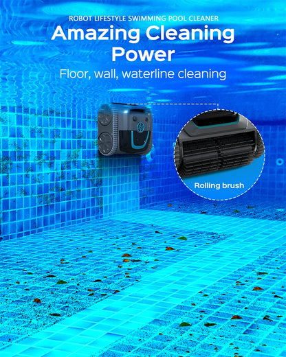 Robot Swimming Pool Cleaner-Cordless,Control,Rechargeable Lithium Battery