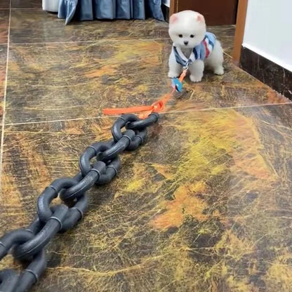 Simulated Iron Chain with Dog Chain Traction Rope (Funny Outdoor Plastic Thick Chain)