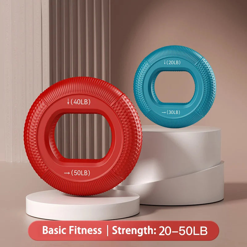 Silicone Hand Grip Strengthener 20-80LB (Gripping Ring-Finger Trainer)-Carpal Expander Muscle Finger Stretcher