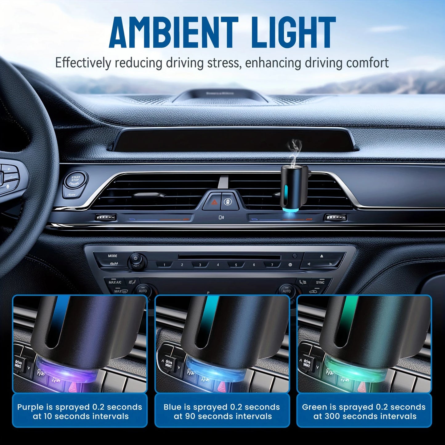 Car Air Freshener with Electrical Auto Aroma Diffuser [Essential Oil Mist Humidifier For Fragrance Aromatherapy]