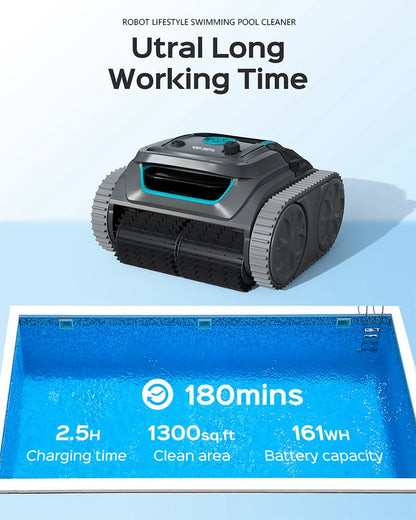 Robot Swimming Pool Cleaner-Cordless,Control,Rechargeable Lithium Battery