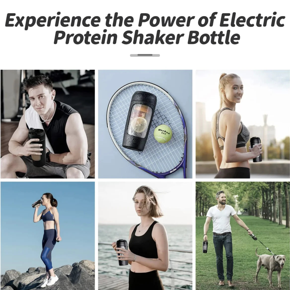 650Ml USB Electric Portable Whey Protein Shaker Bottle. Fully Automatic Stirring- Cup (Rechargeable Gym BA Free Cocktail Blend)